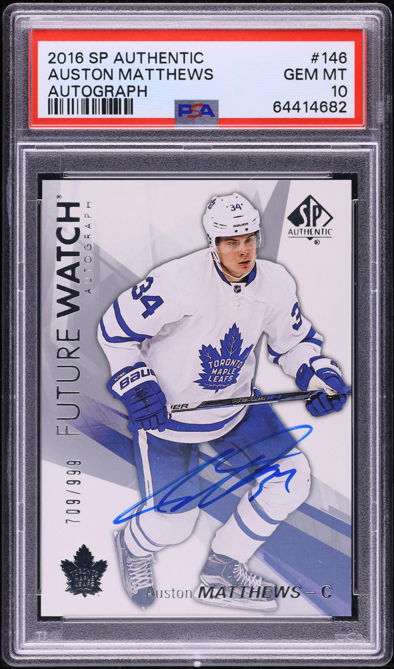 2016 SP Authentic Auston Matthews ROOKIE AUTO /999 #146 PSA 10 GEM MINT