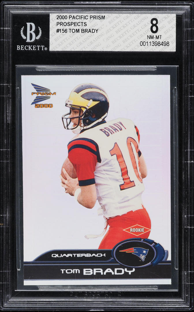 2000 Pacific Prism Prospects Tom Brady ROOKIE /1000 #156 BGS 8 NM-MT