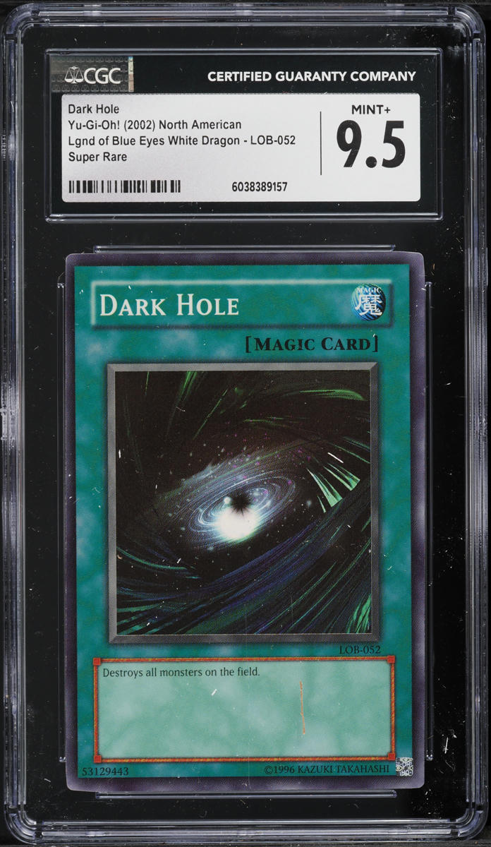 2002 Yu-Gi-Oh! Legend Of Blue Eyes Dark Hole #LOB-052 CGC 9.5 MINT+