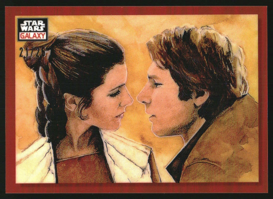 2023 Topps Chrome Star Wars Galaxy Orange #5 The Princess & The Scoundrel /25