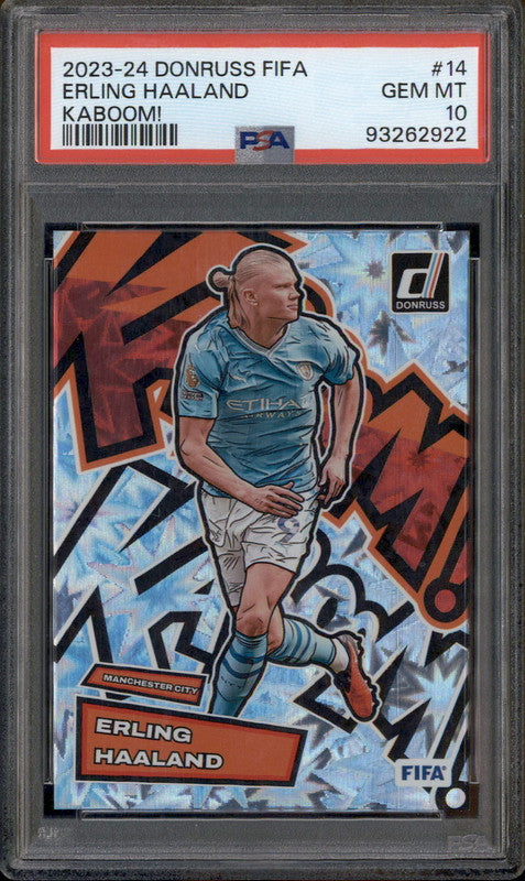 2023-24 Panini Donruss FIFA Kaboom! #14 Erling Haaland PSA 10