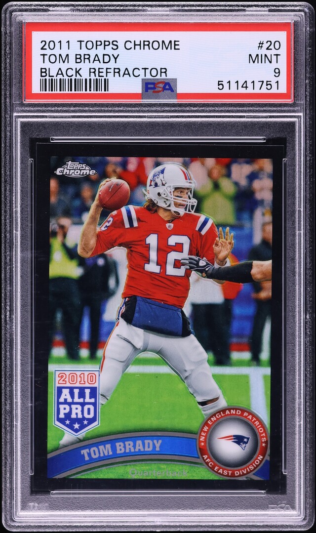 2011 Topps Chrome Black Refractor Tom Brady /299 #20 PSA 9 MINT