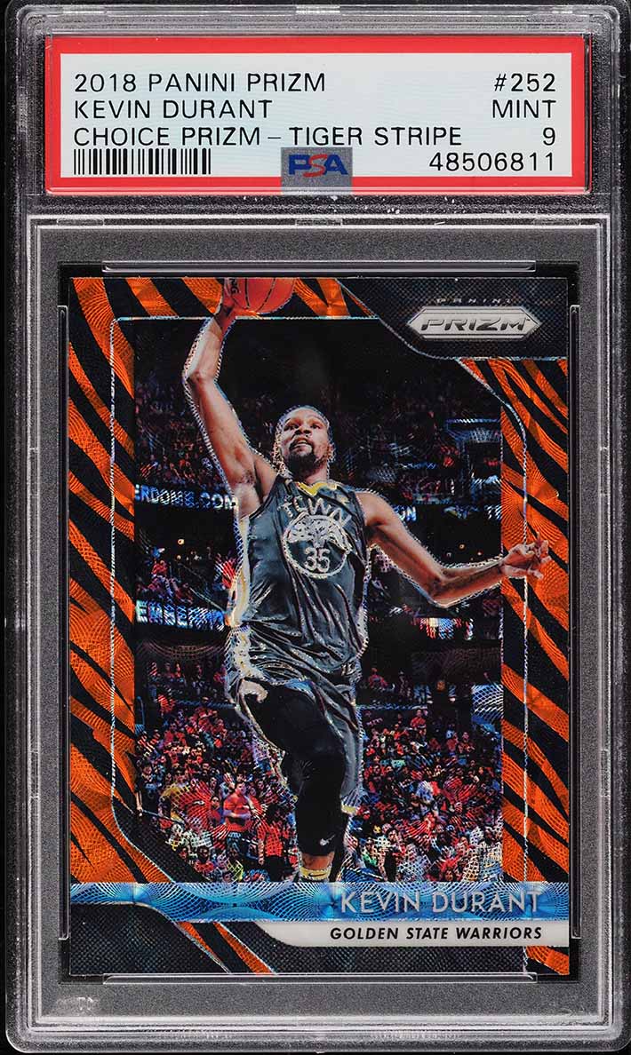 2018 Panini Prizm Choice Tiger Stripe Prizms Kevin Durant #252 PSA 9 MINT