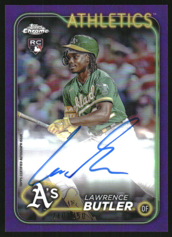 2024 Topps Chrome Rookie Autographs Purple #RA-LBU Lawrence Butler RC Auto /250
