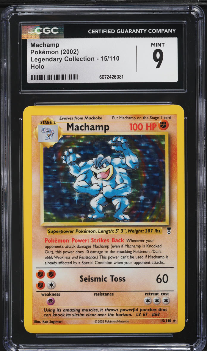 2002 Pokemon Legendary Collection Holo Machamp #15 CGC 9 MINT