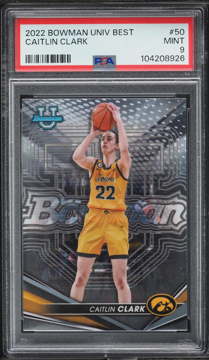 2022 Bowman University Best Caitlin Clark ROOKIE #50 PSA 9 MINT