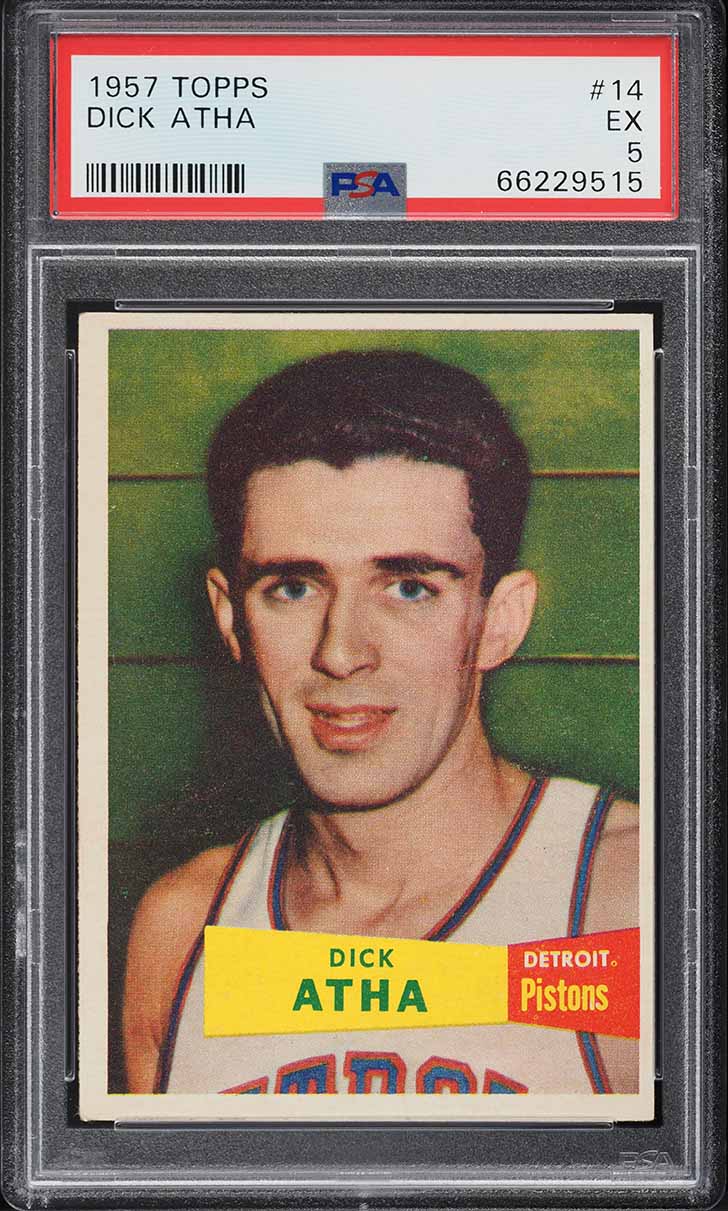 1957 Topps Basketball Dick Atha #14 PSA 5 EX