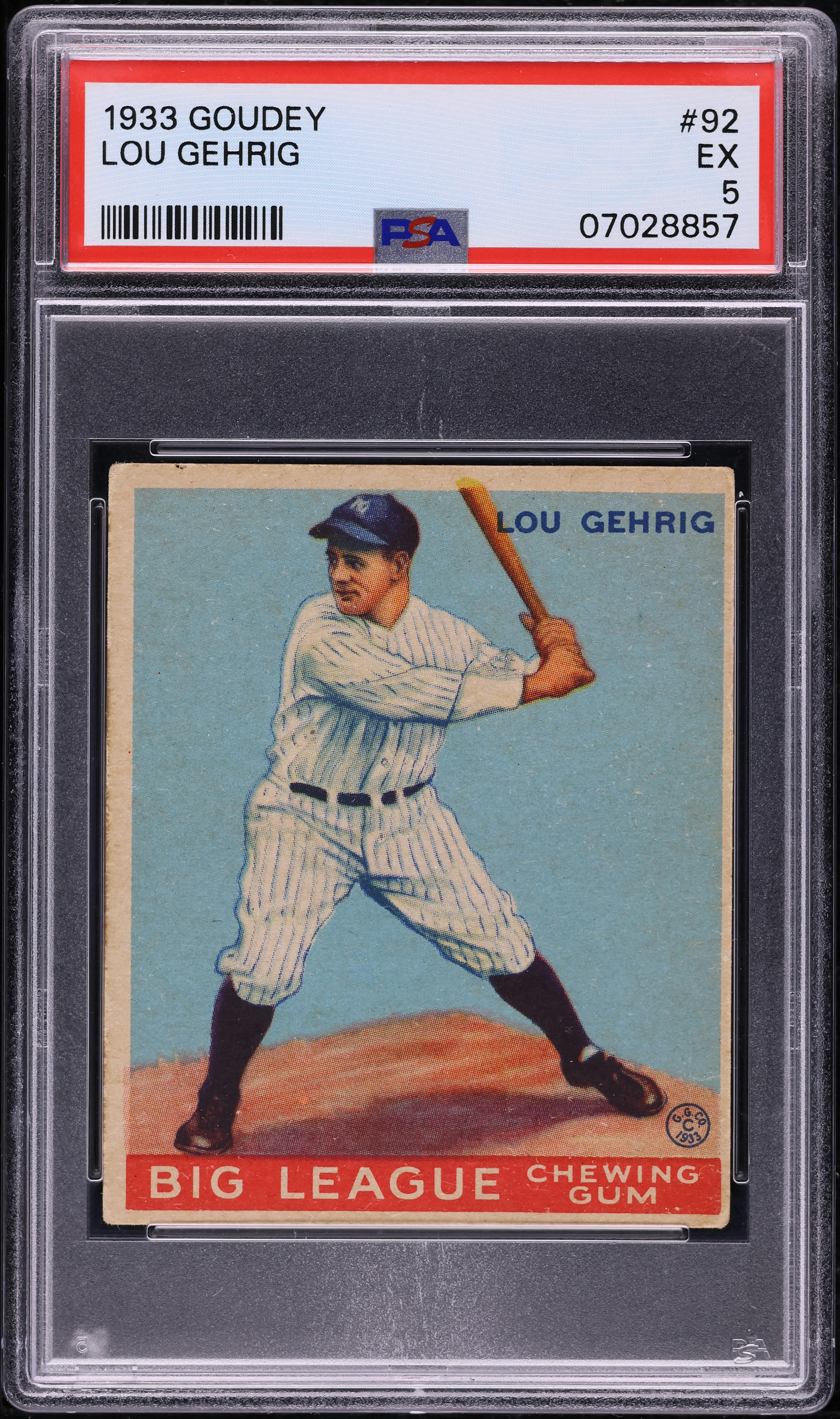 1933 Goudey Lou Gehrig #92 PSA 5 EX