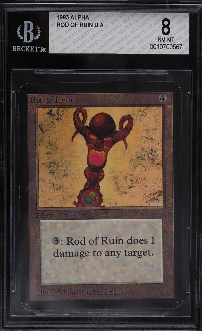 1993 Magic The Gathering MTG Alpha Rod Of Ruin U A BGS 8 NM-MT