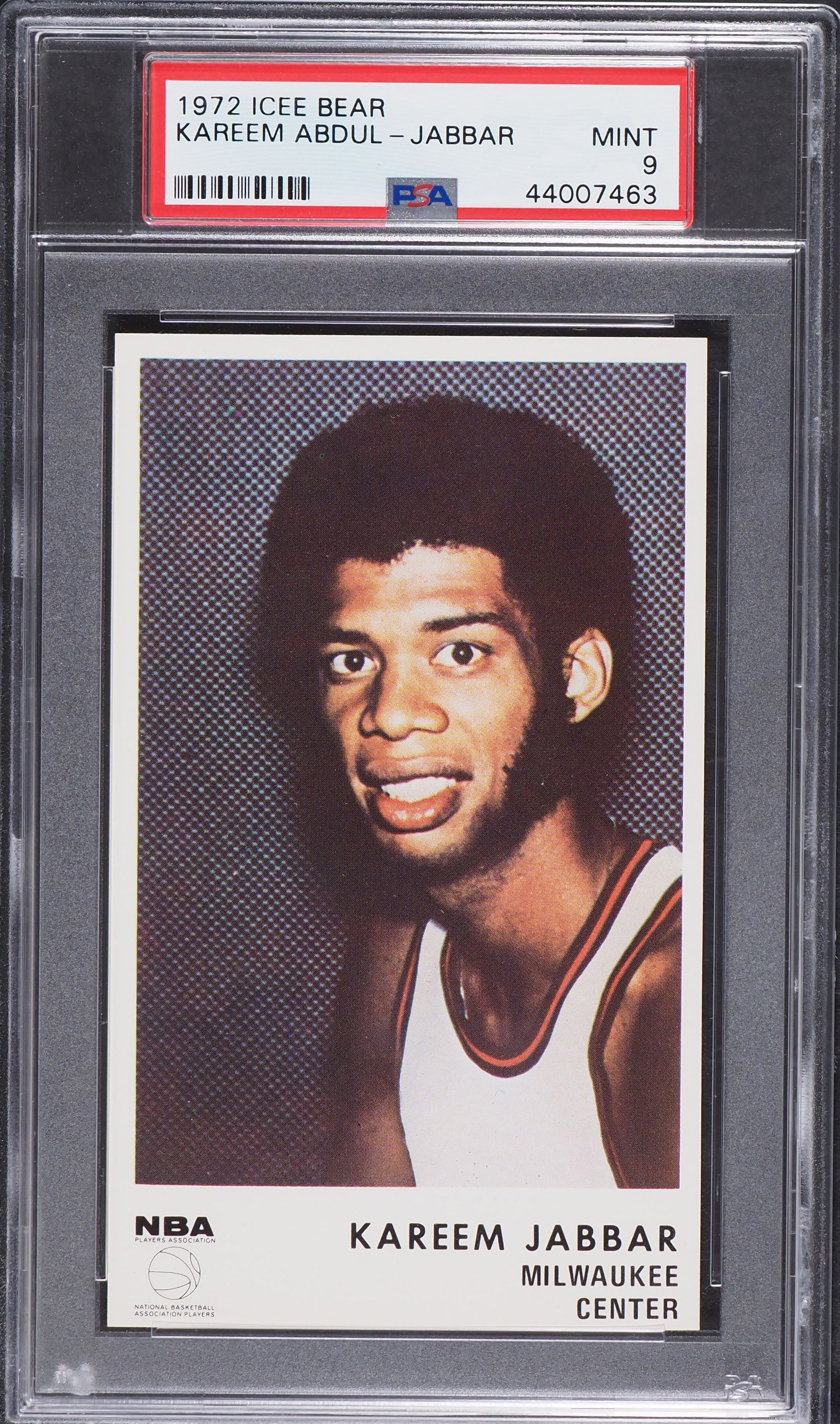 1972 Icee Bear Basketball Kareem Abdul-Jabbar PSA 9 MINT