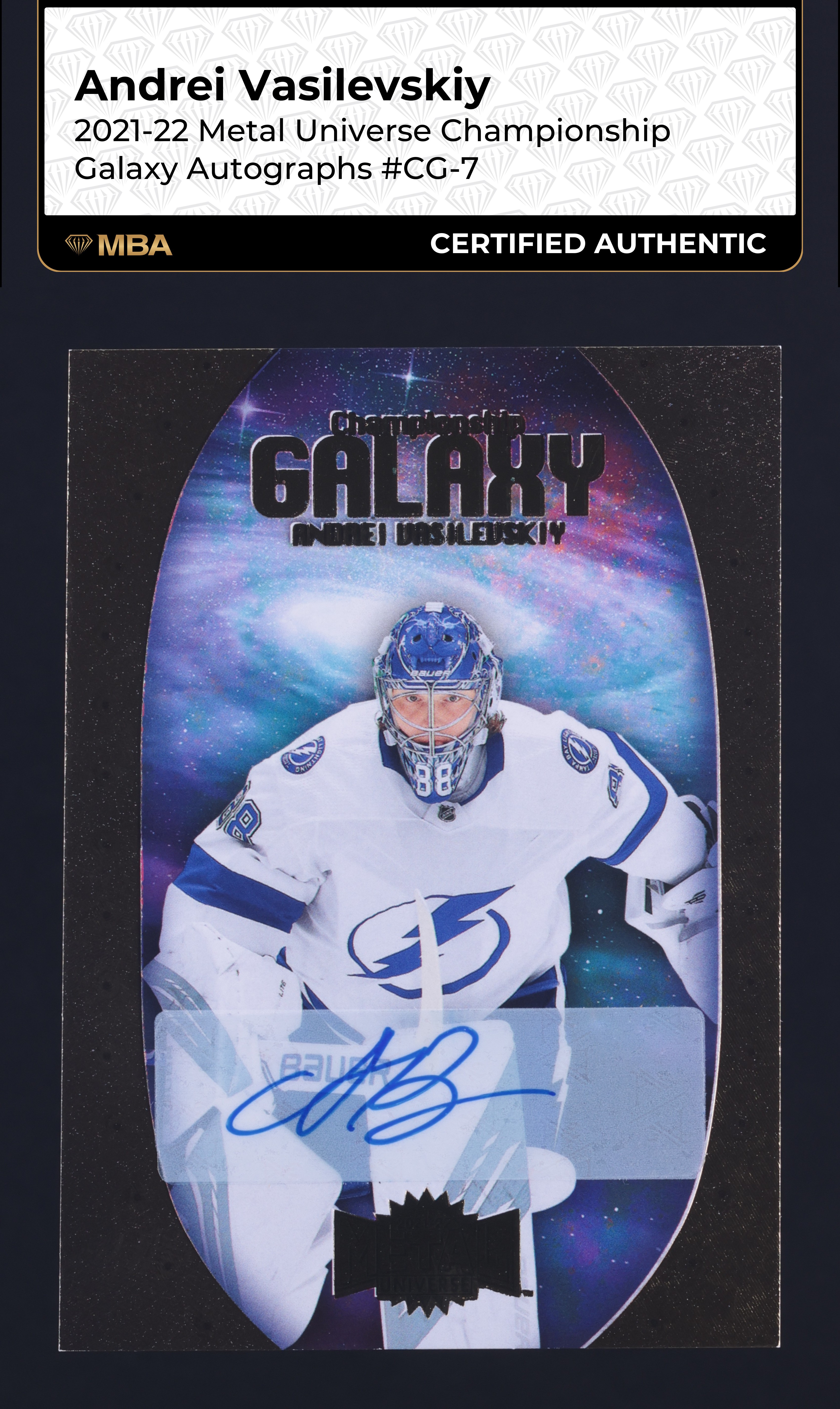 2021 Metal Universe Championship Galaxy Andrei Vasilevskiy AUTO #CG-7 MBA AUTH