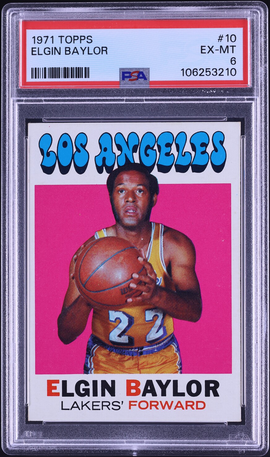 1971 Topps Basketball Elgin Baylor #10 PSA 6 EXMT
