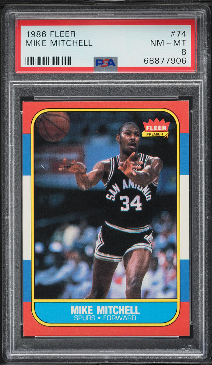 1986 Fleer Basketball Mike Mitchell #74 PSA 8 NM-MT
