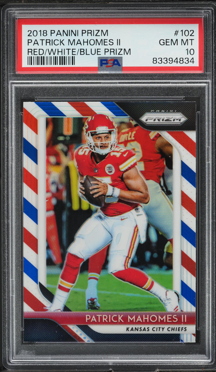 2018 Panini Prizm Red White Blue Patrick Mahomes II #102 PSA 10 GEM MINT