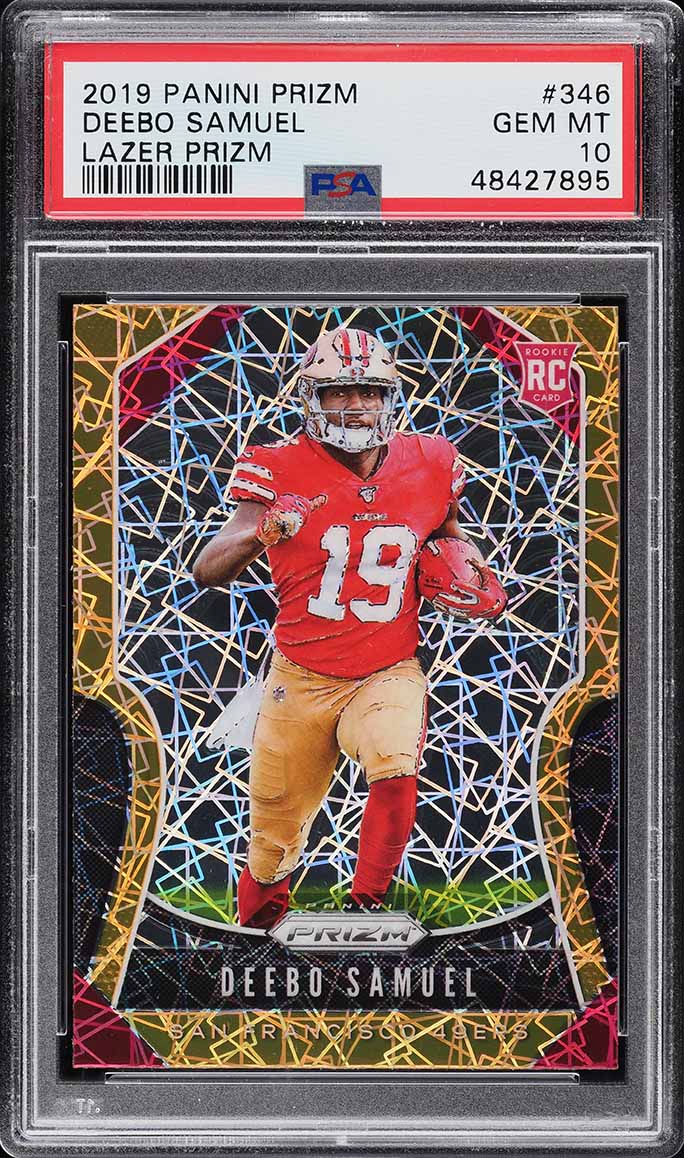 2019 Panini Prizm Lazer Prizms Deebo Samuel ROOKIE #346 PSA 10 GEM MINT