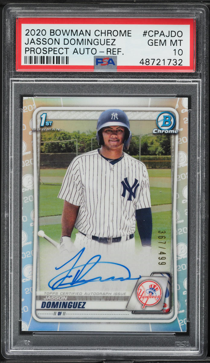 2020 Bowman Chrome Refractor Jasson Dominguez PROSPECT AUTO /499 #CPA-JDO PSA 10