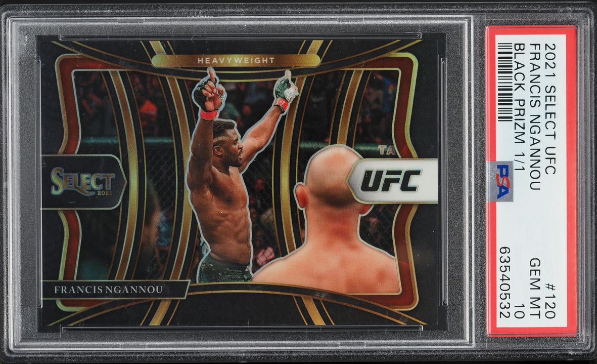 2021 Select UFC Premier Level Black Prizm Francis Ngannou 1/1 #120 PSA 10 GEM