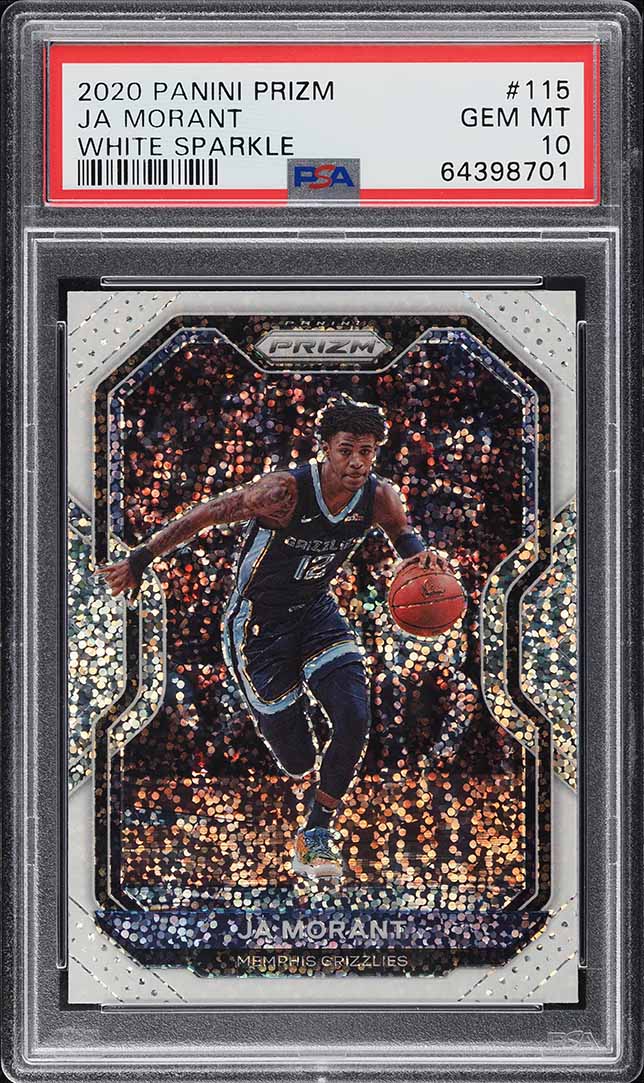 2020 Panini Prizm White Sparkle Prizms Ja Morant #115 PSA 10 GEM MINT