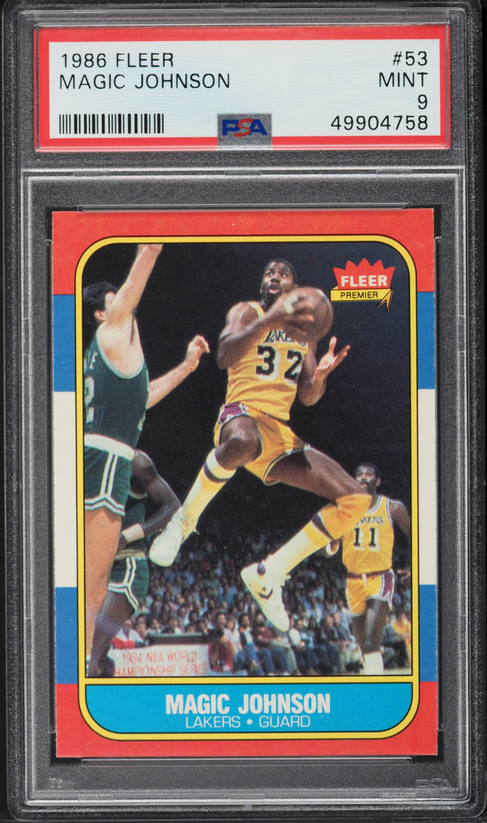1986 Fleer Basketball Magic Johnson #53 PSA 9 MINT