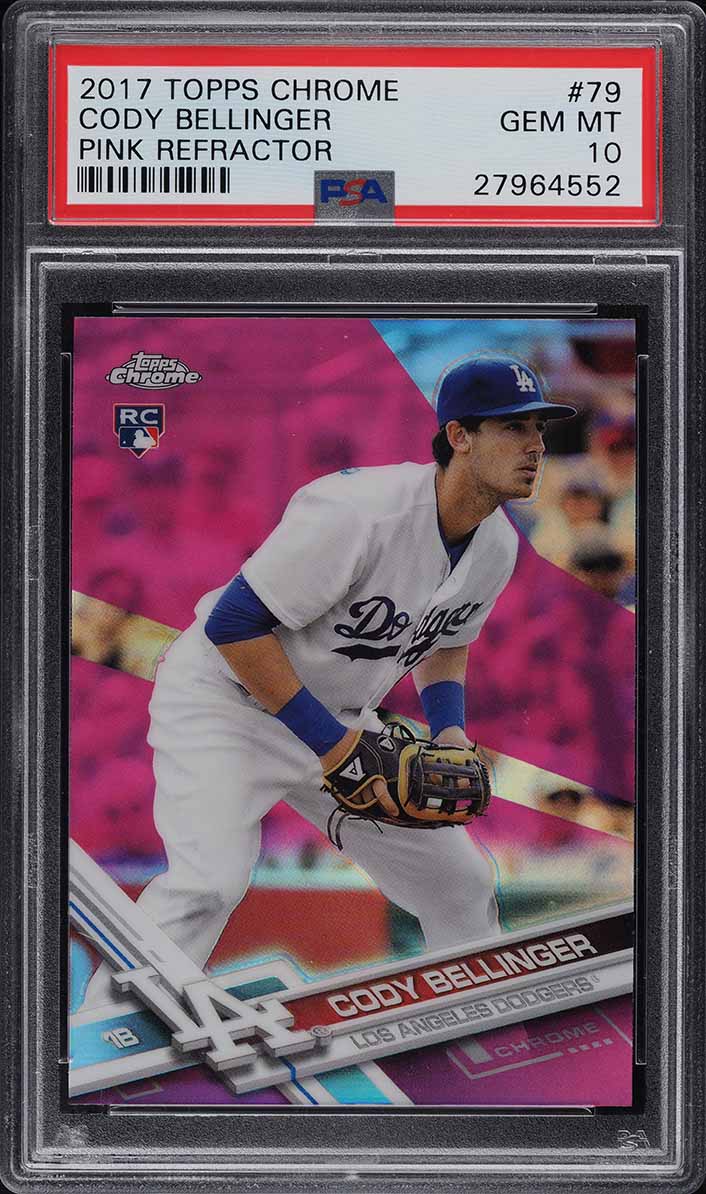 2017 Topps Chrome Pink Refractor Cody Bellinger ROOKIE RC #79 PSA 10 GEM MINT