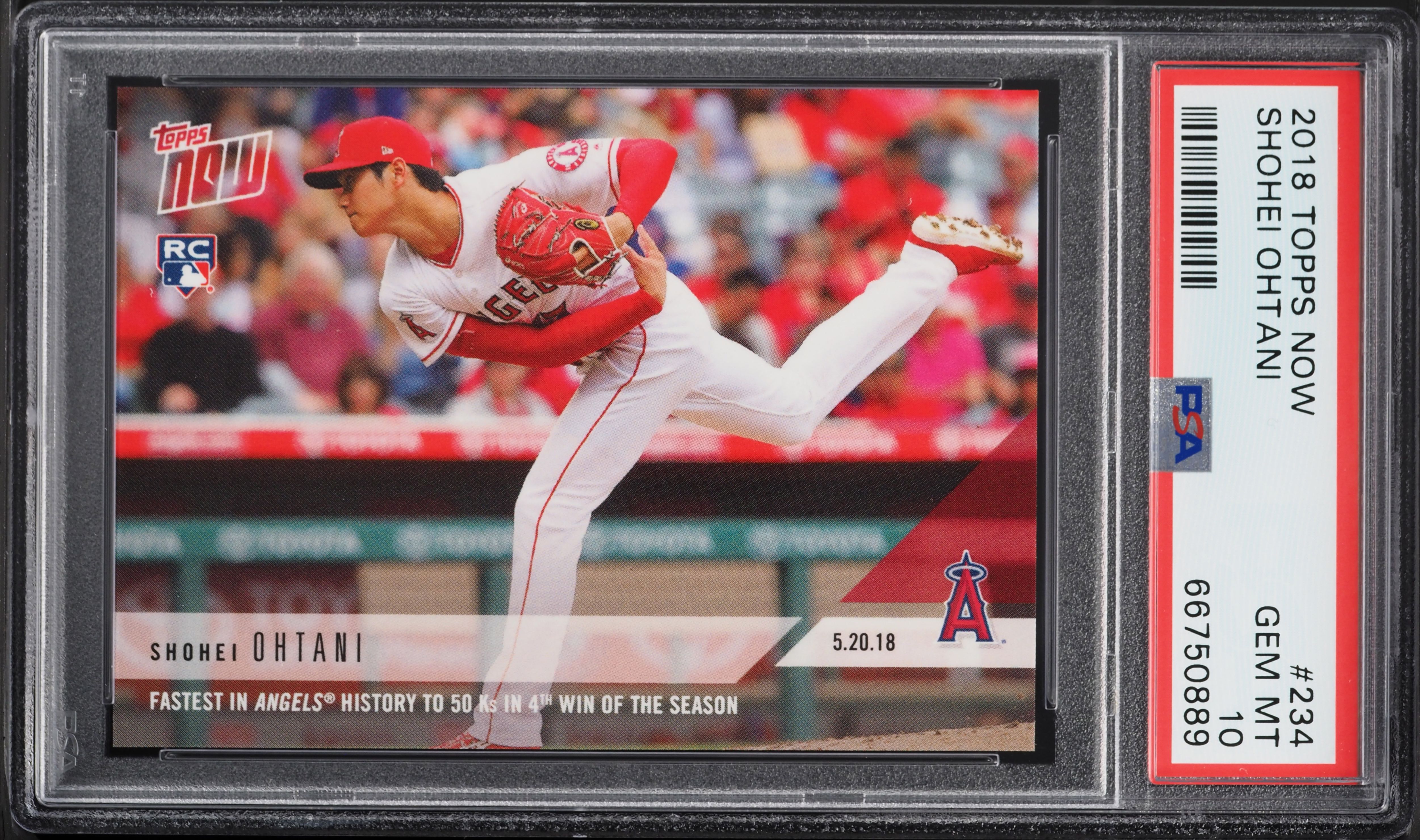 2018 Topps Now Shohei Ohtani ROOKIE #234 PSA 10 GEM MINT