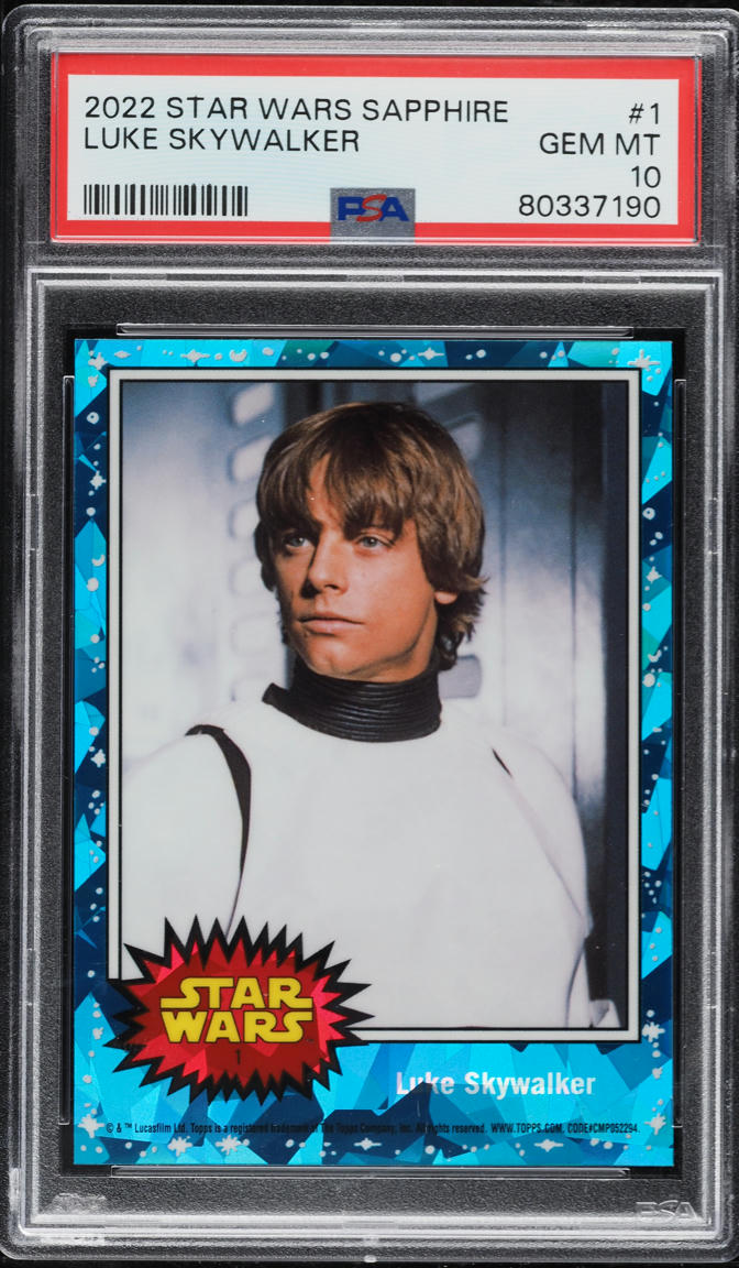 2022 Topps Chrome Sapphire Edition Star Wars Luke Skywalker #1 PSA 10 GEM MINT