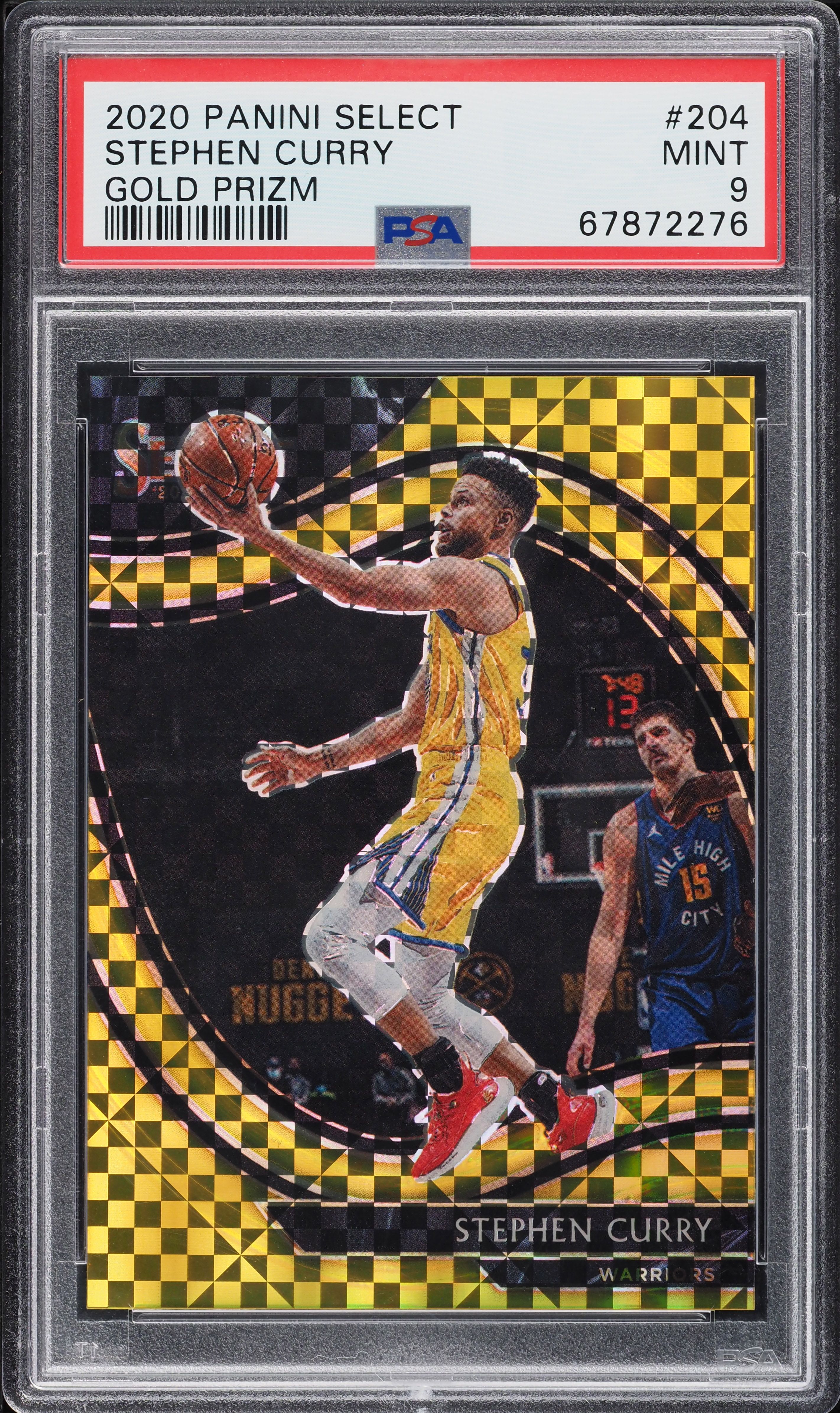 2020 Select Courtside Gold Prizm Stephen Curry w/Nikola Jokic /10 #204 PSA 9