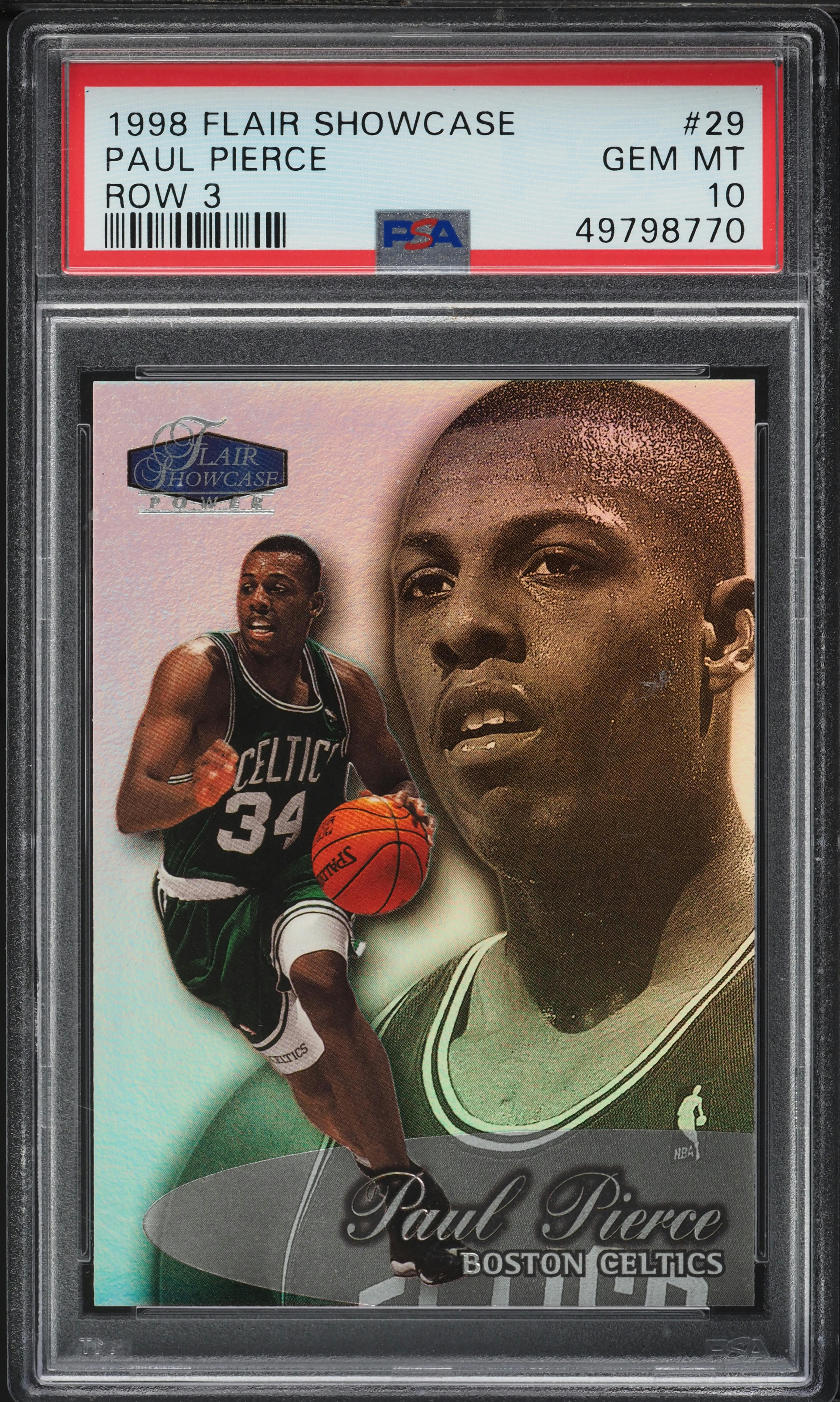 1998 Flair Showcase Row 3 Paul Pierce ROOKIE #29 PSA 10 GEM MINT