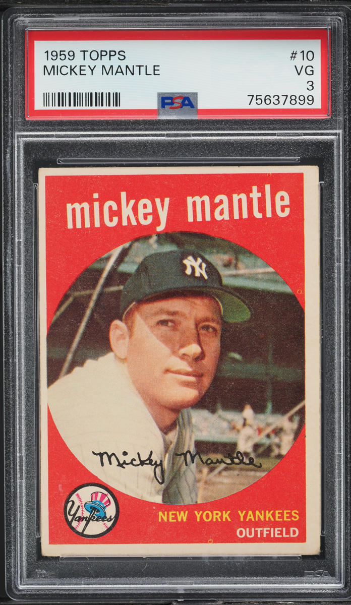 1959 Topps Mickey Mantle #10 PSA 3 VG