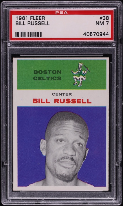 1961 Fleer Basketball Bill Russell #38 PSA 7 NRMT