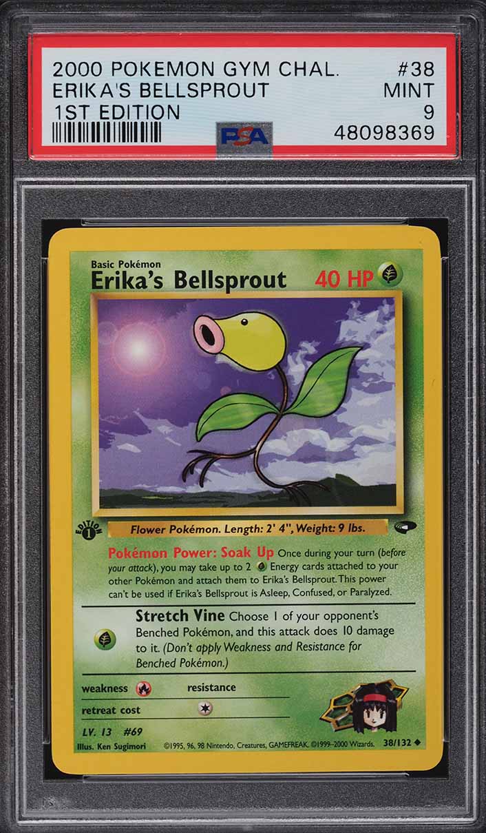 2000 Pokemon Gym Challenge 1st Edition Erika's Bellsprout #38 PSA 9 MINT