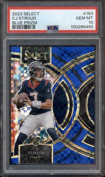 2023 Panini Select Blue Prizms #183 C.J. Stroud RC Premier /149 PSA 10