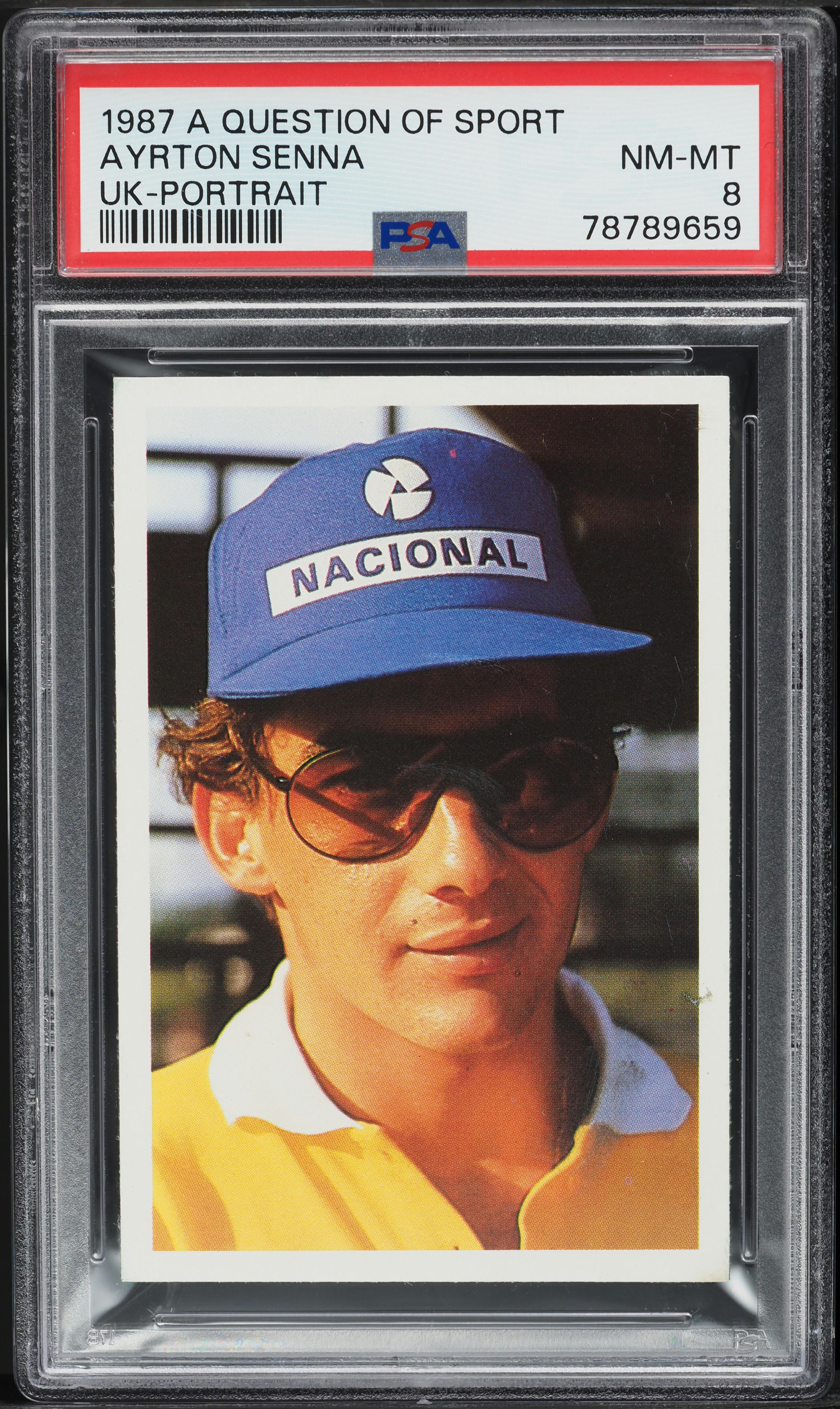 1987 A Question Of Sport UK Portrait Ayrton Senna ROOKIE PSA 8 NM-MT