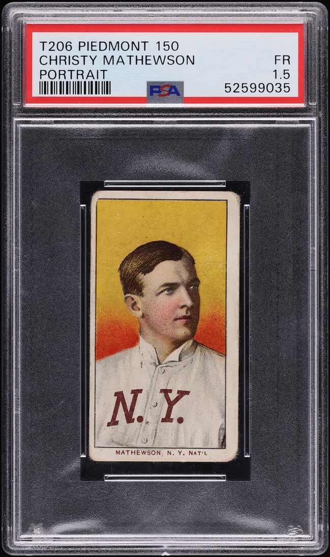 1909-11 T206 Christy Mathewson PORTRAIT, PIEDMONT PSA 1.5 FR