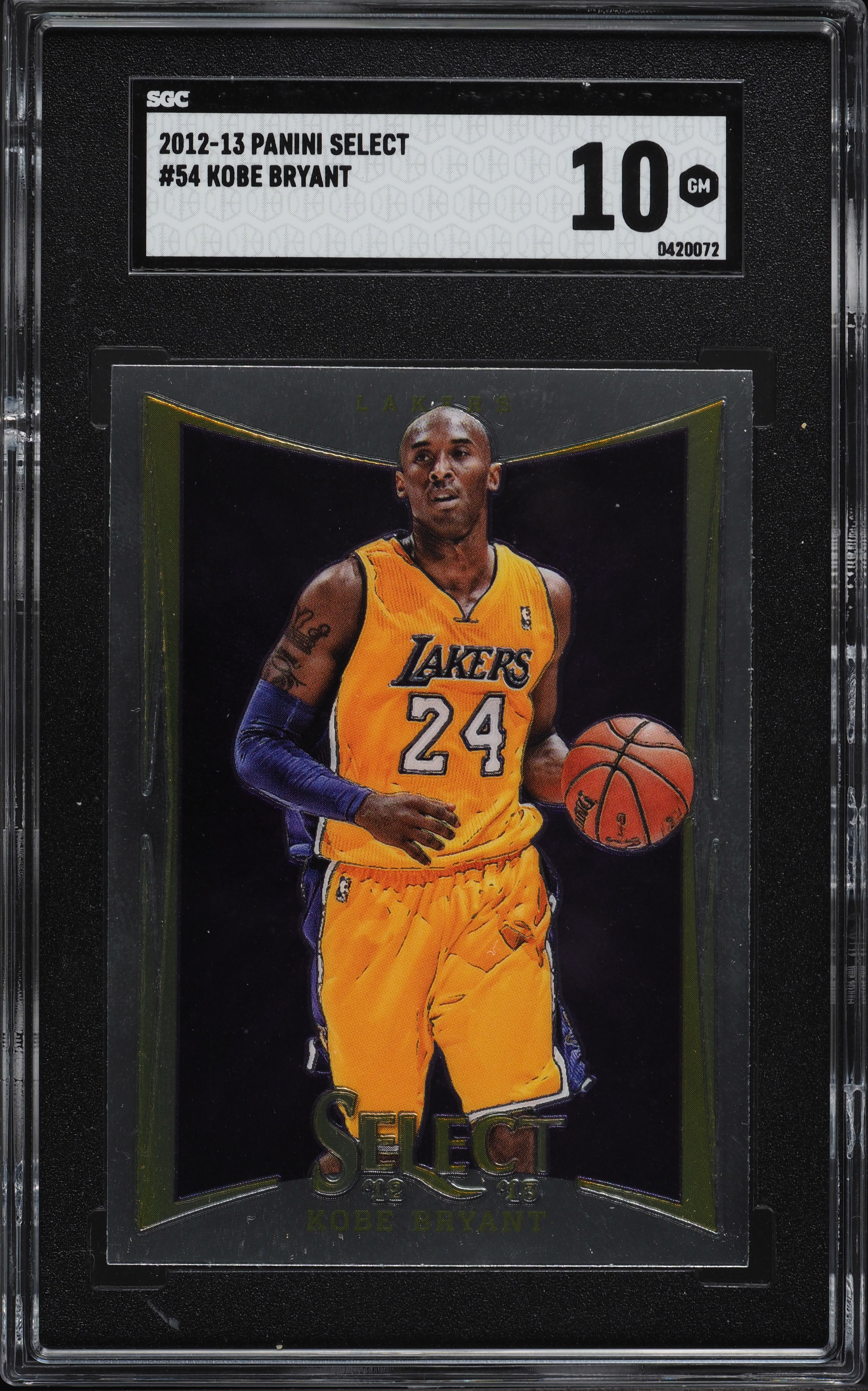 2012 Select Basketball Kobe Bryant #54 SGC 10 GEM MINT