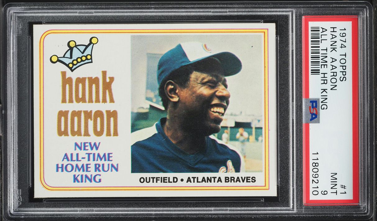 1974 Topps Hank Aaron ALL-TIME HOME RUN KING #1 PSA 9 MINT