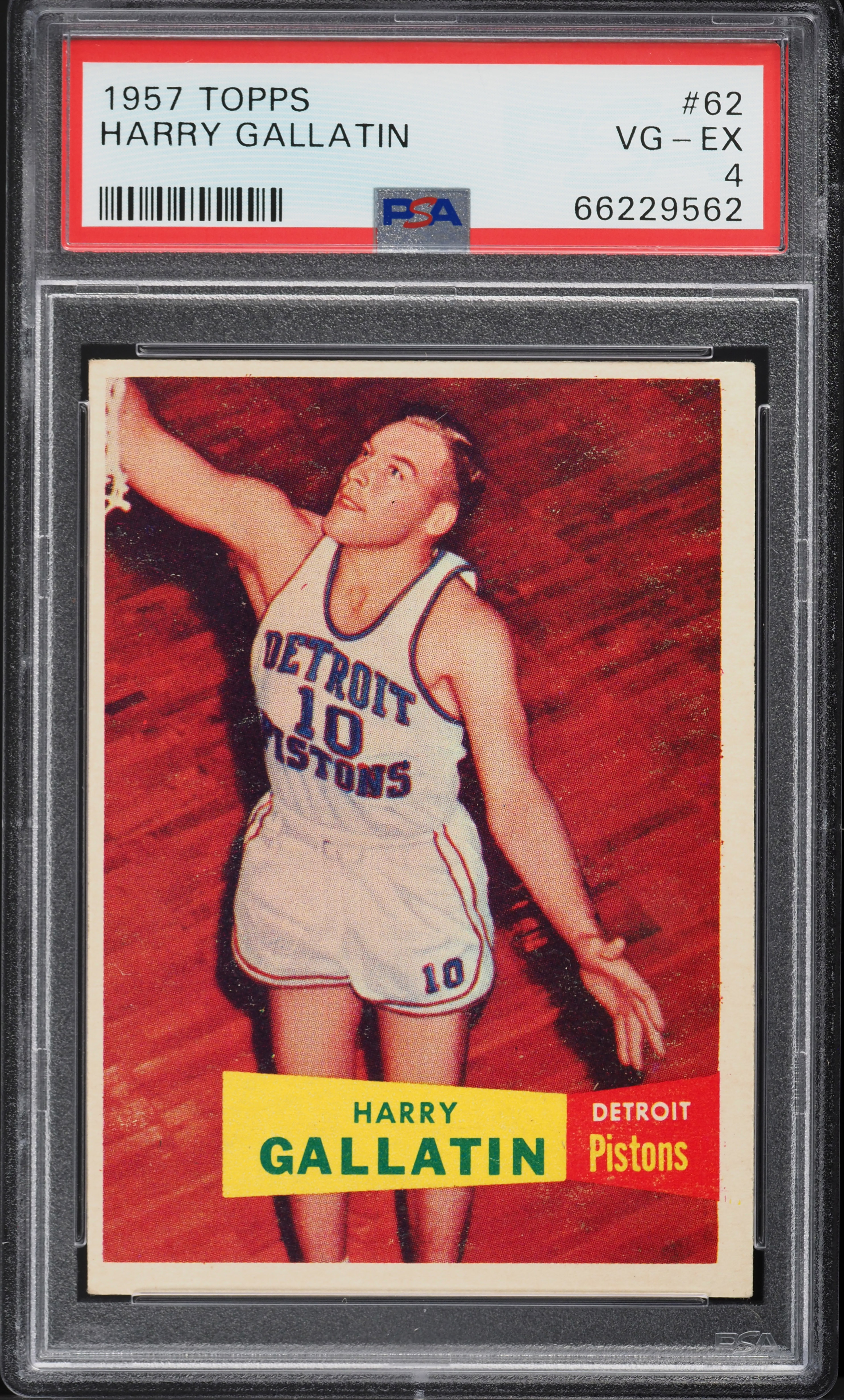 1957 Topps Basketball Harry Gallatin #62 PSA 4 VGEX
