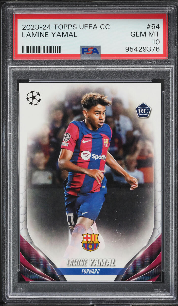 2023 Topps UEFA Club Competitions Lamine Yamal ROOKIE #64 PSA 10 GEM MINT