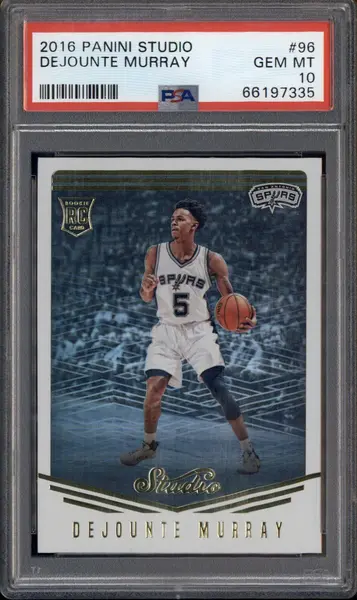 2016-17 Panini Studio #96 Dejounte Murray RC PSA 10
