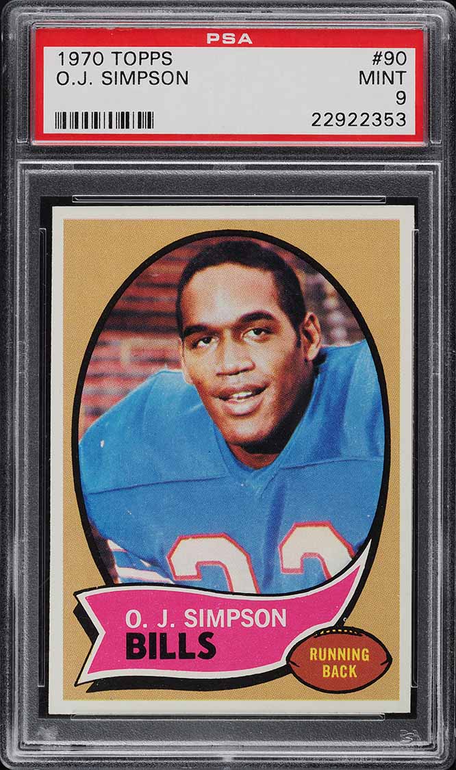 1970 Topps Football O.J. Simpson ROOKIE #90 PSA 9 MINT