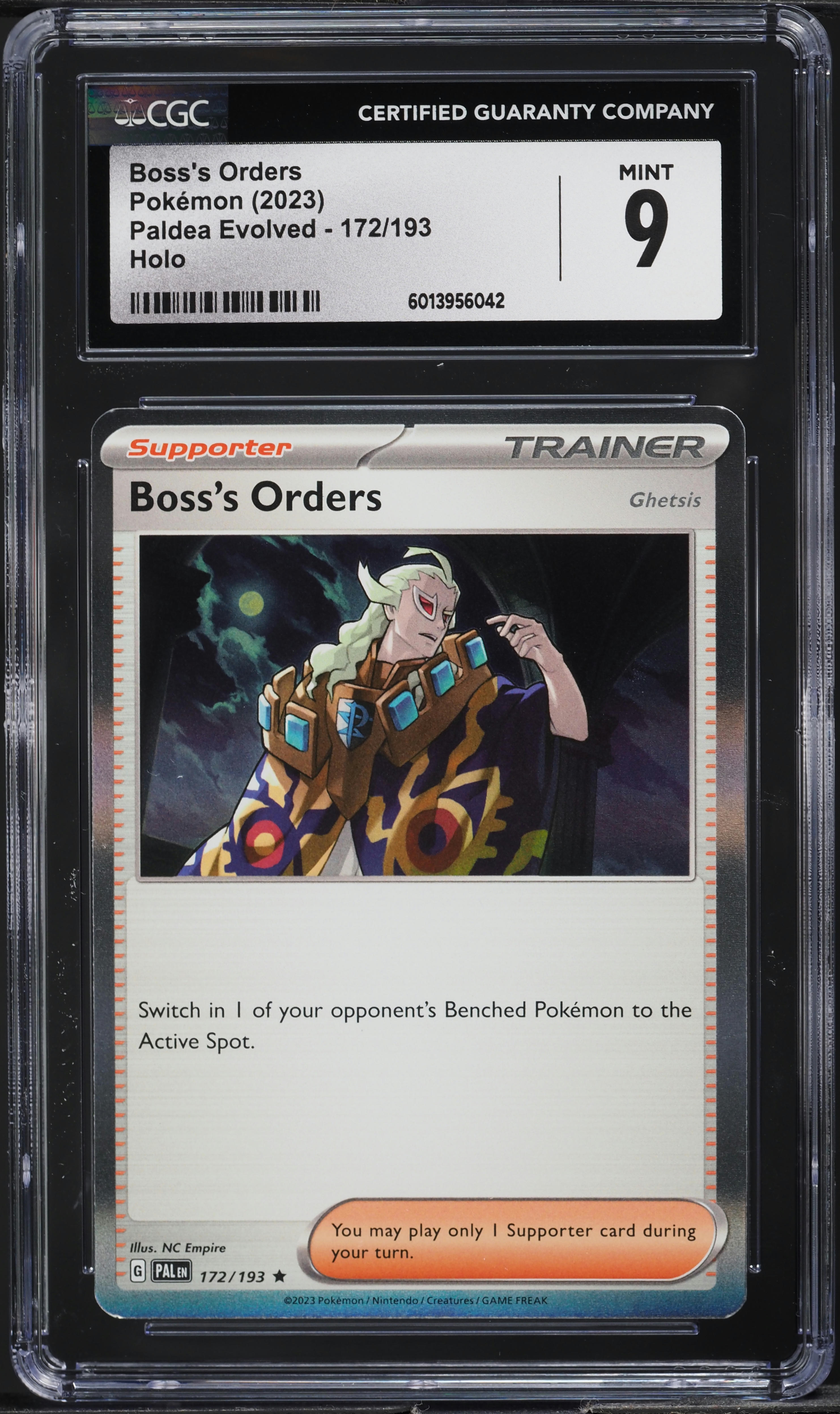 2023 Pokemon SV Paldea Evolved Holo Boss's Orders #172 CGC 9 MINT