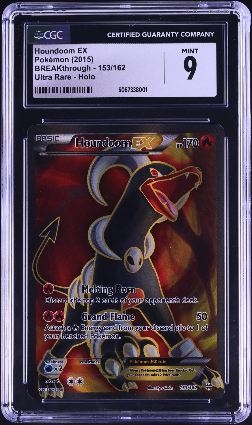 2015 Pokemon XY BREAKthrough UR Houndoom EX #153 CGC 9 MINT