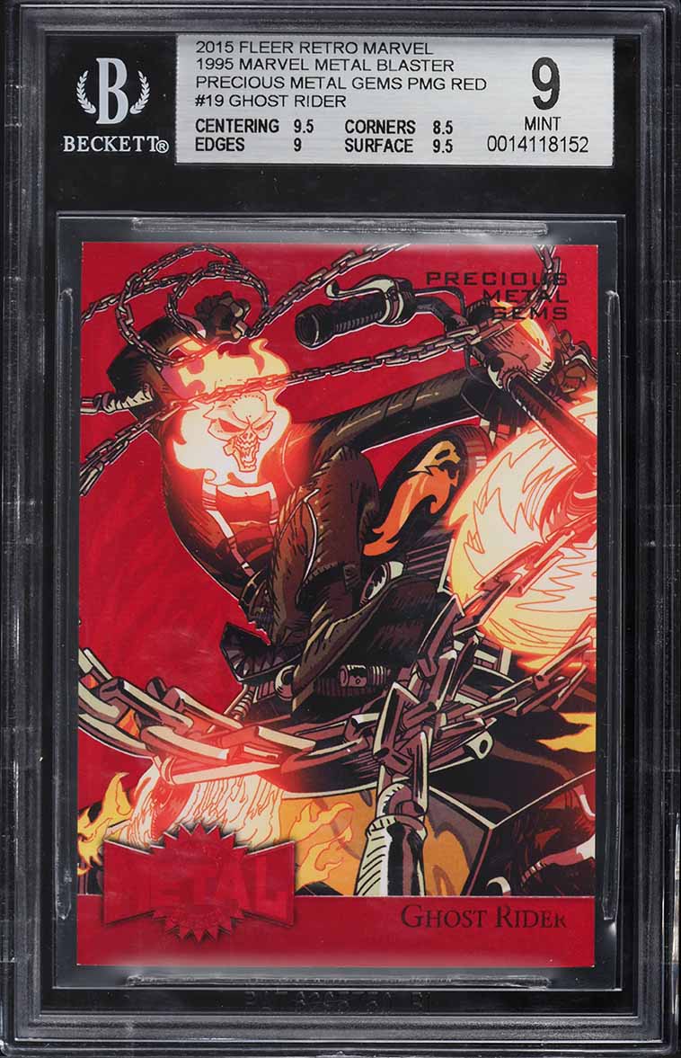 2015 Fleer Retro Marvel Precious Metal Gems PMG Red Ghost Rider /100 #19 BGS 9