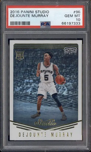 2016-17 Panini Studio #96 Dejounte Murray RC PSA 10