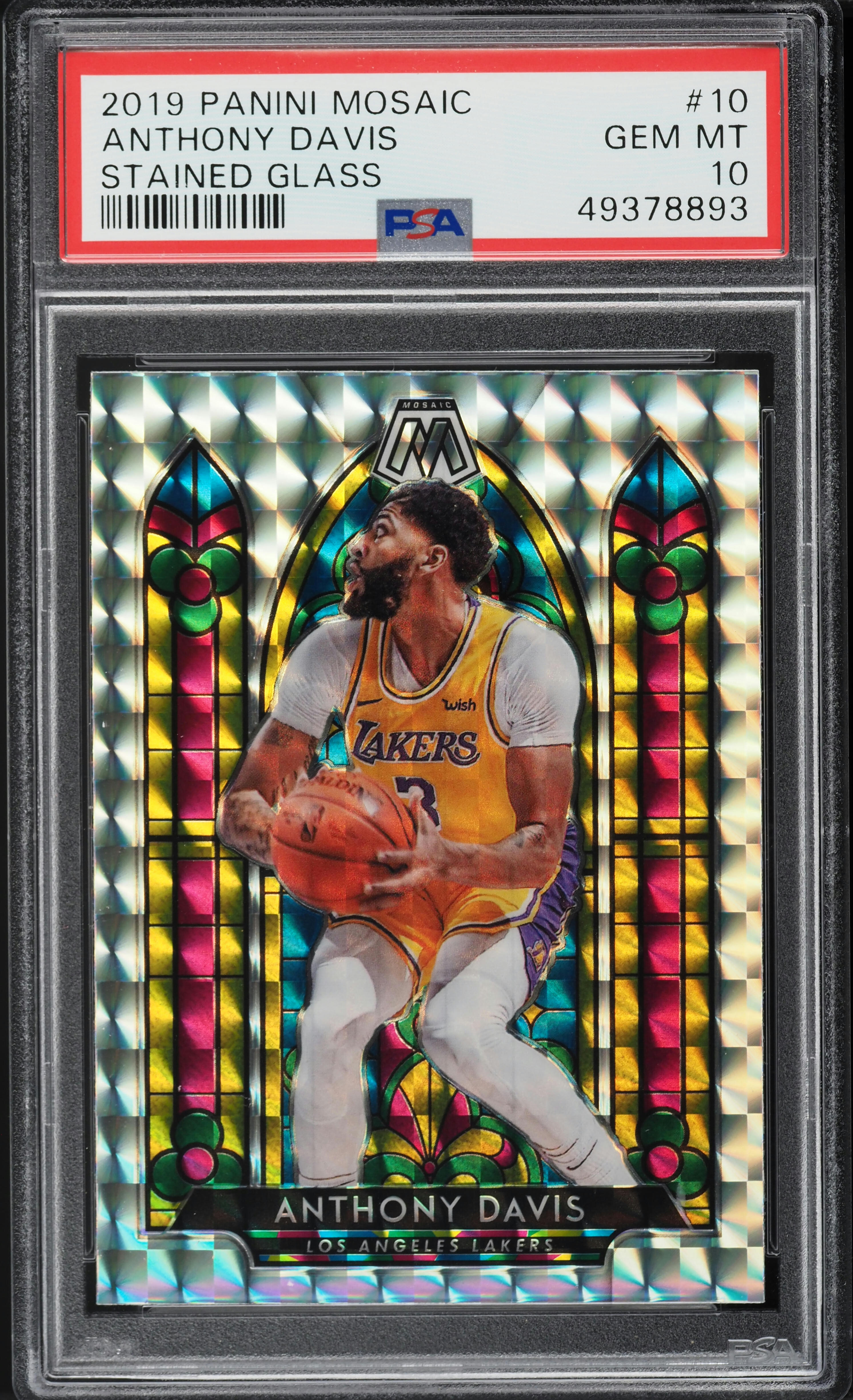 2019 Panini Mosaic Stained Glass Anthony Davis #10 PSA 10 GEM MINT