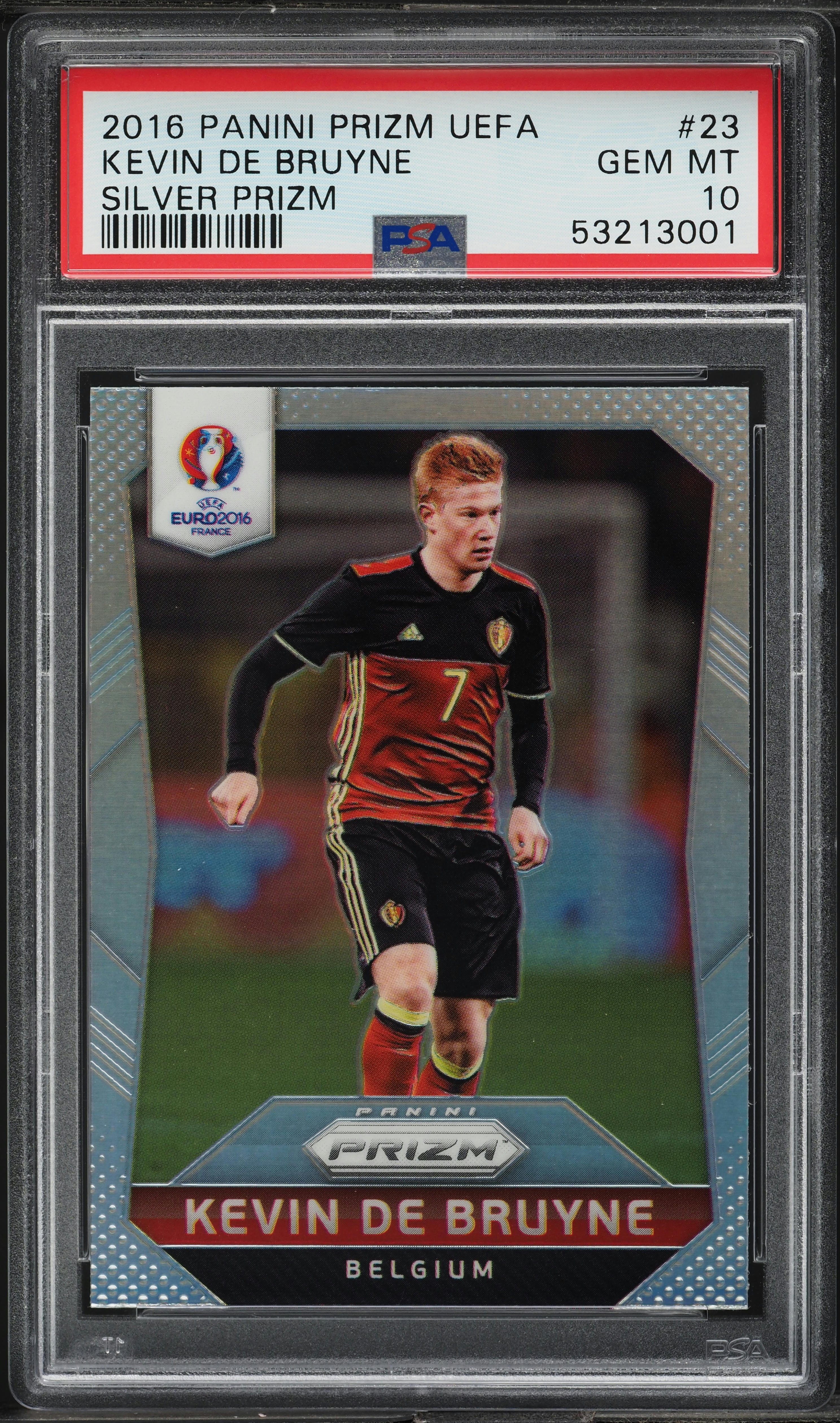 2016 Panini Prizm UEFA Silver Kevin De Bruyne #23 PSA 10 GEM MINT