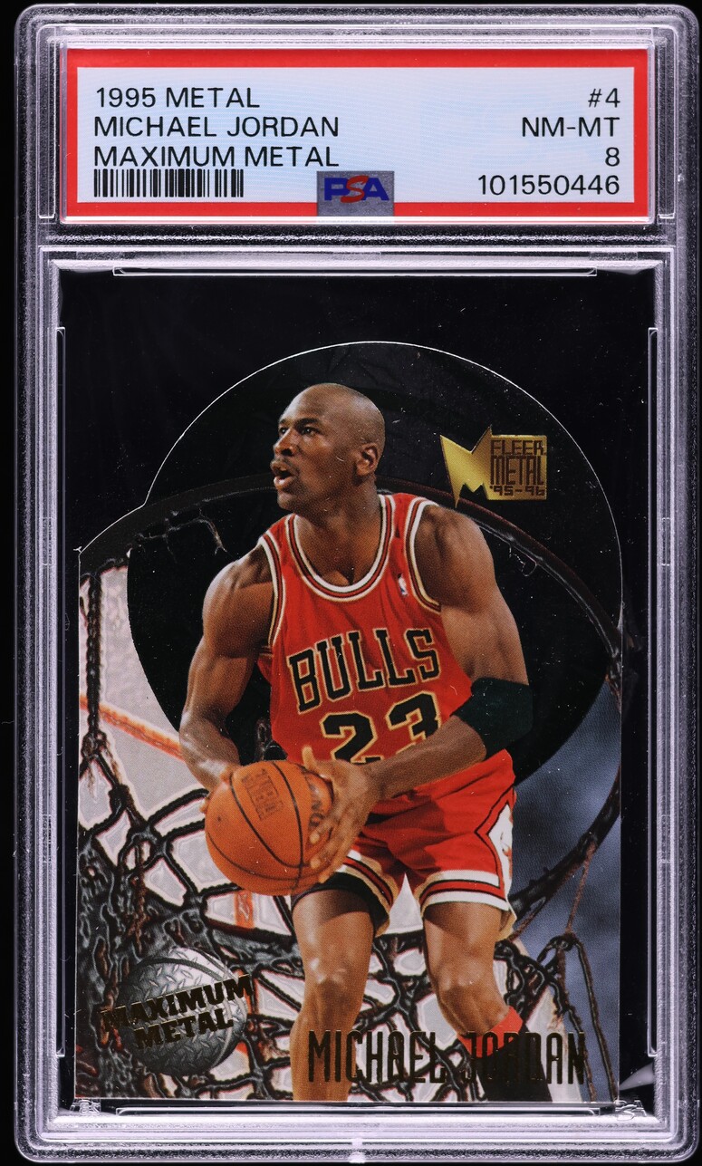 1995 Metal Maximum Metal Die-Cut Michael Jordan #4 PSA 8 NM-MT