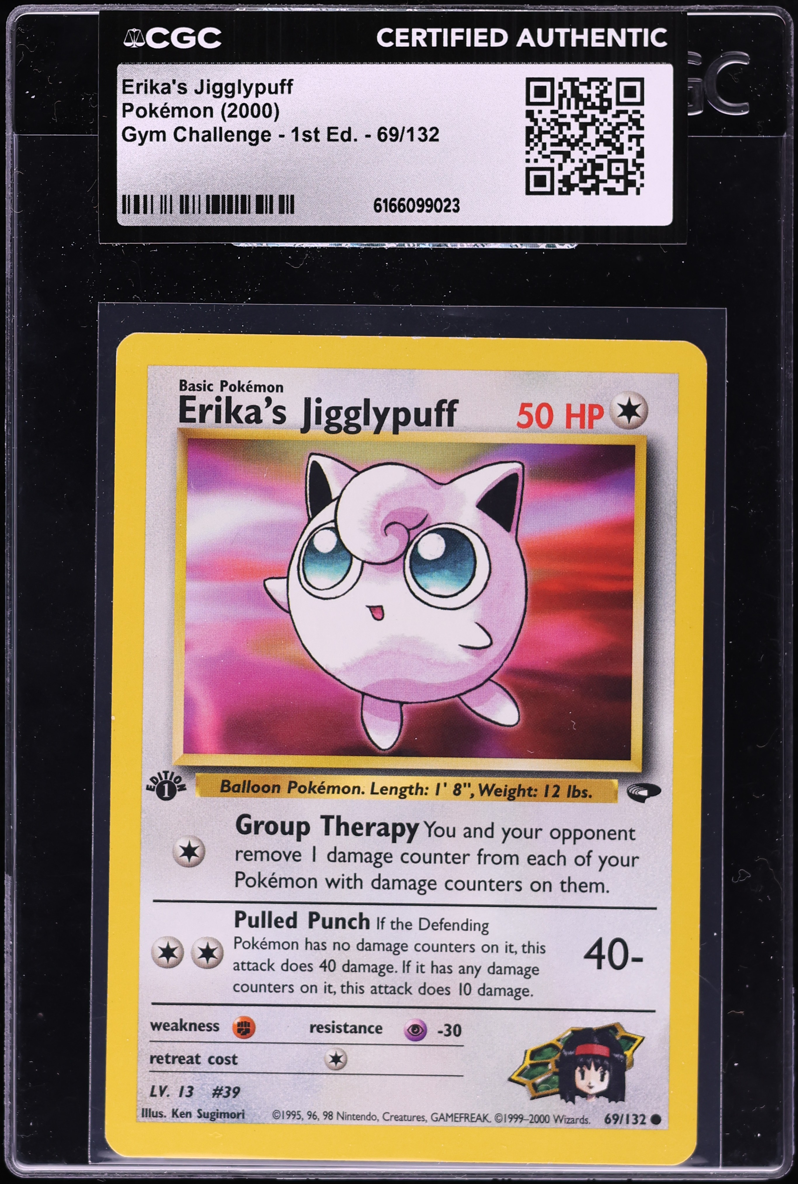 2000 Pokemon Gym Challenge 1st Edition Erika's Jigglypuff #69 CGC AUTH