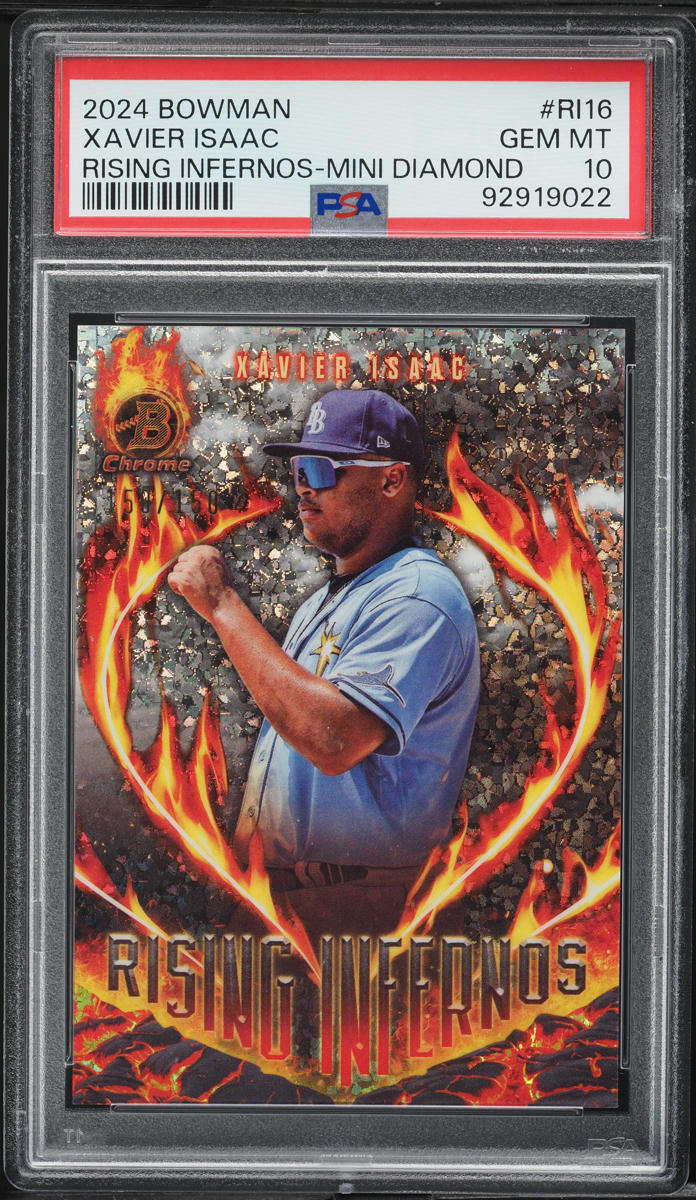 2024 Bowman Rising Infernos Mini Diamond Xavier Isaac PROSPECT /150 PSA 10