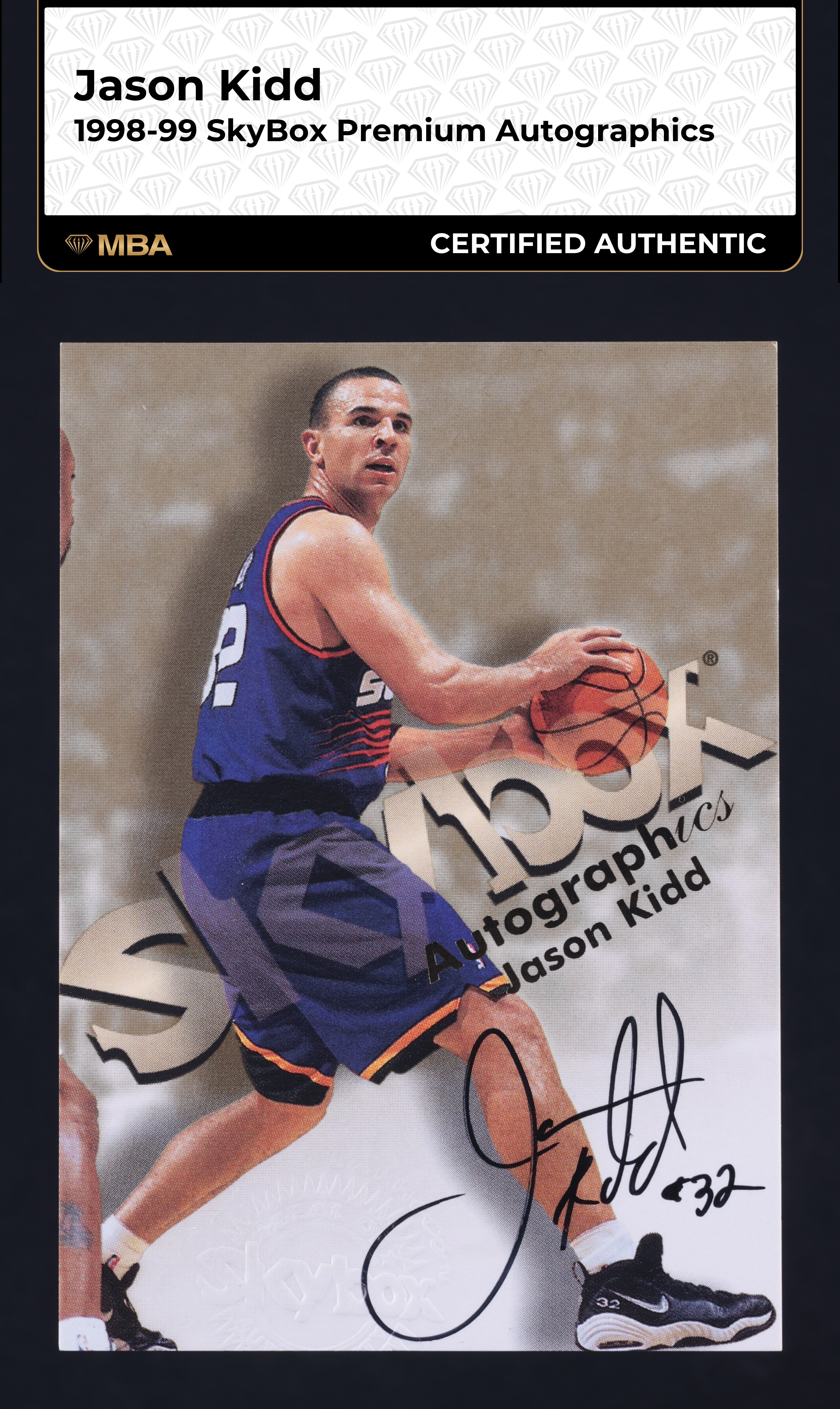 1998 SkyBox Premium Autographics Jason Kidd AUTO MBA AUTH
